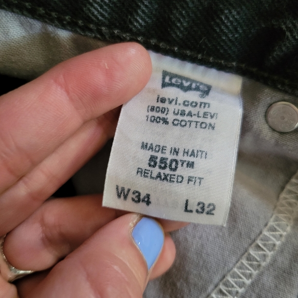 VINTAGE 90s LEVI'S Unisex 550 Relaxed Fit Mom Jeans Black - Picture 10 of 13